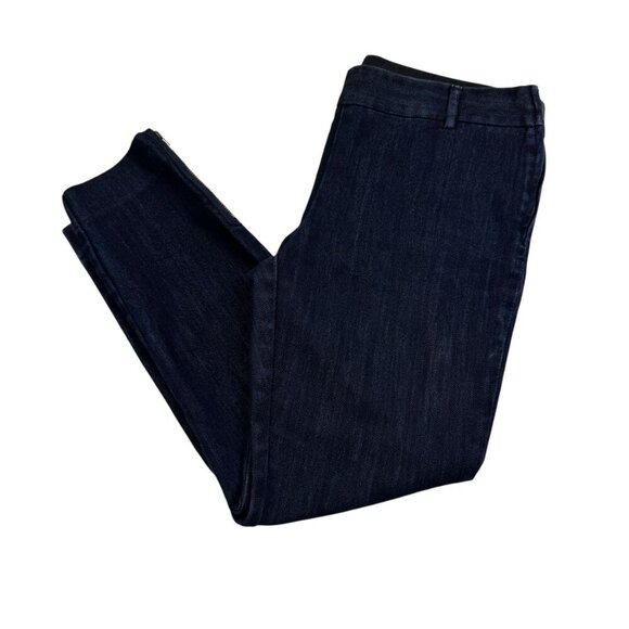 J. Crew Stretch City Fit Flat Front Ankle Dark Wash Jeans Women's Size 6 - Picture 1 of 10